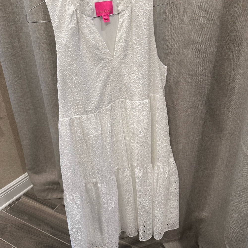 Lilly Pulitzer White Eyelet Swing Dress - Large